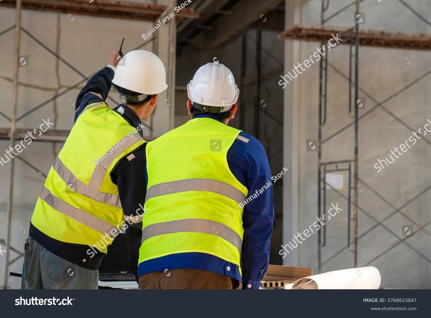 stock photo construction engineer working at construction site 2768623647